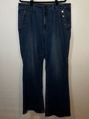 GAP Dark Indigo Boot-Cut Jeans with Button Detailing